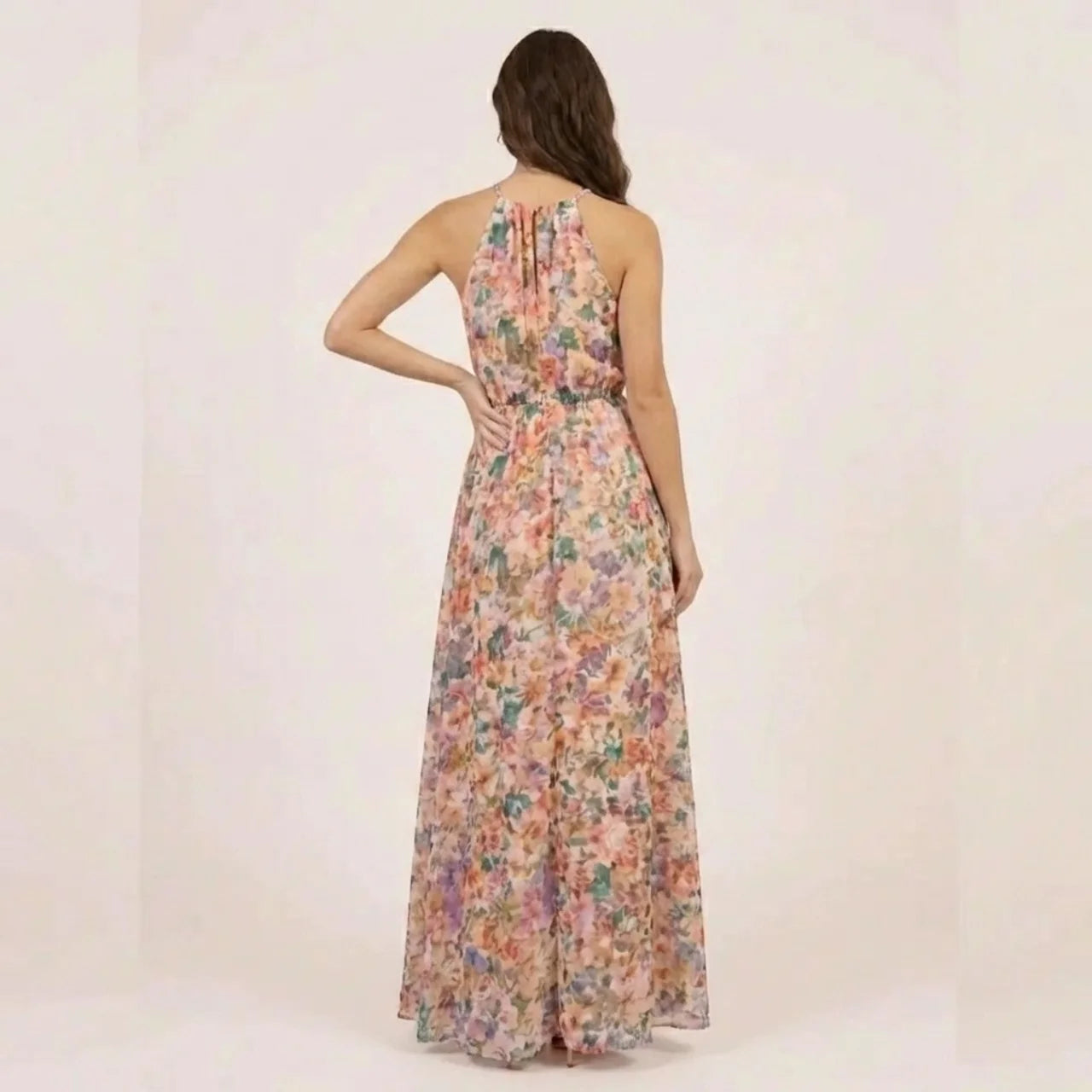 Bloom | Floral Maxi Dress with Halter Neck and Side Slit – Elegant Summer Dress for Women