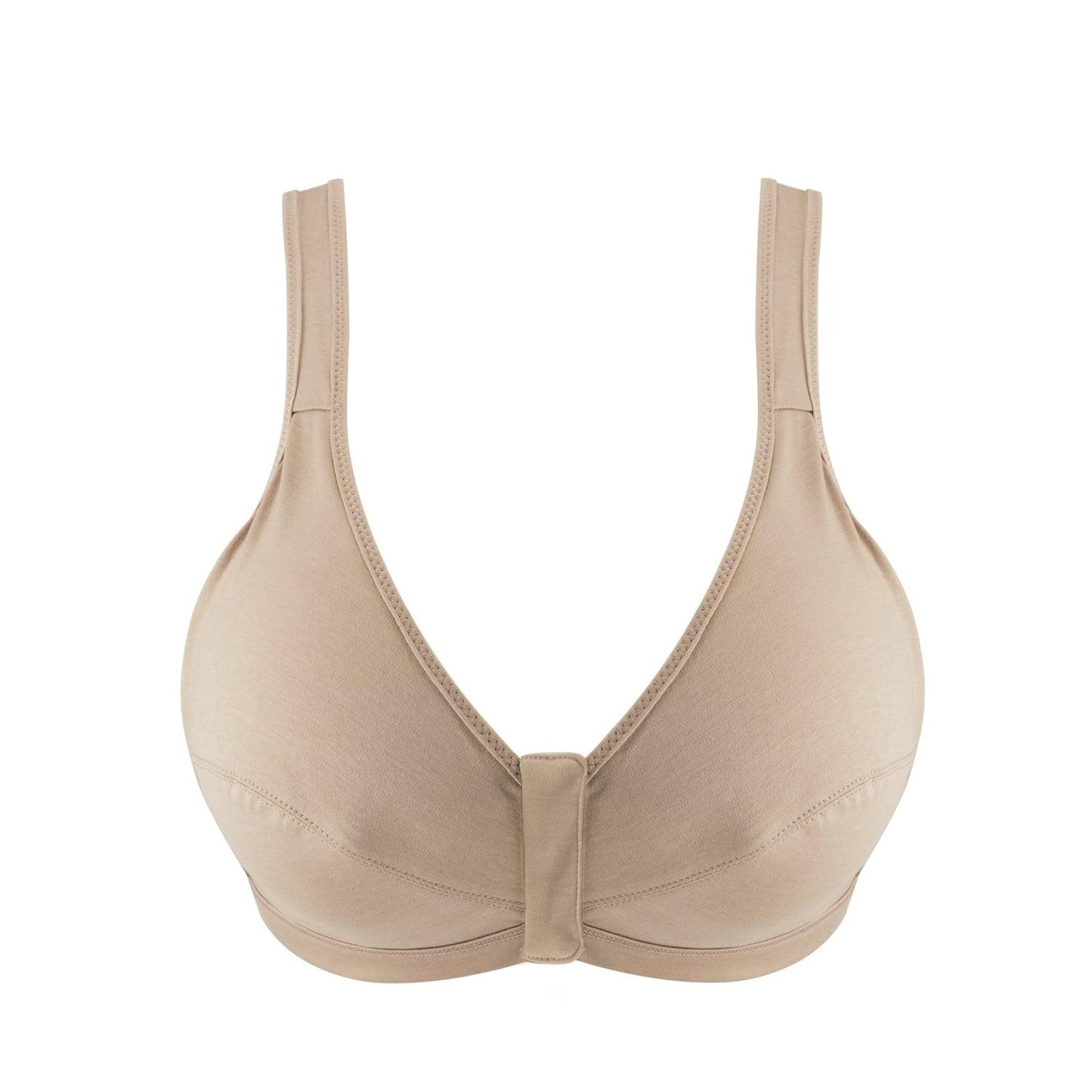 Silk & Organic Cotton Front-Closure Bra — Warm Gold