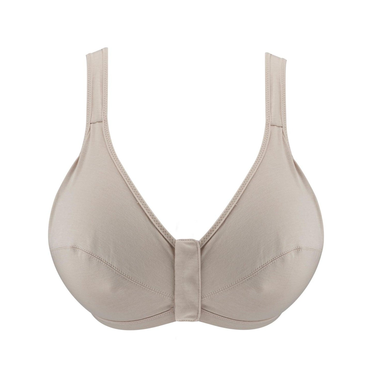 Silk & Organic Cotton Front-Closure Bra — Ivory