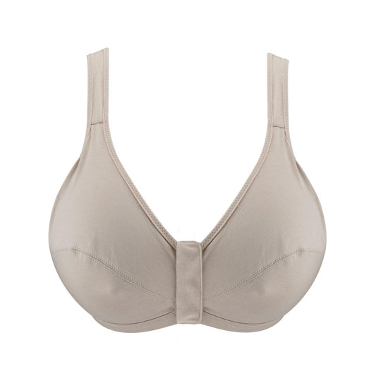 Silk & Organic Cotton Front-Closure Bra — Ivory