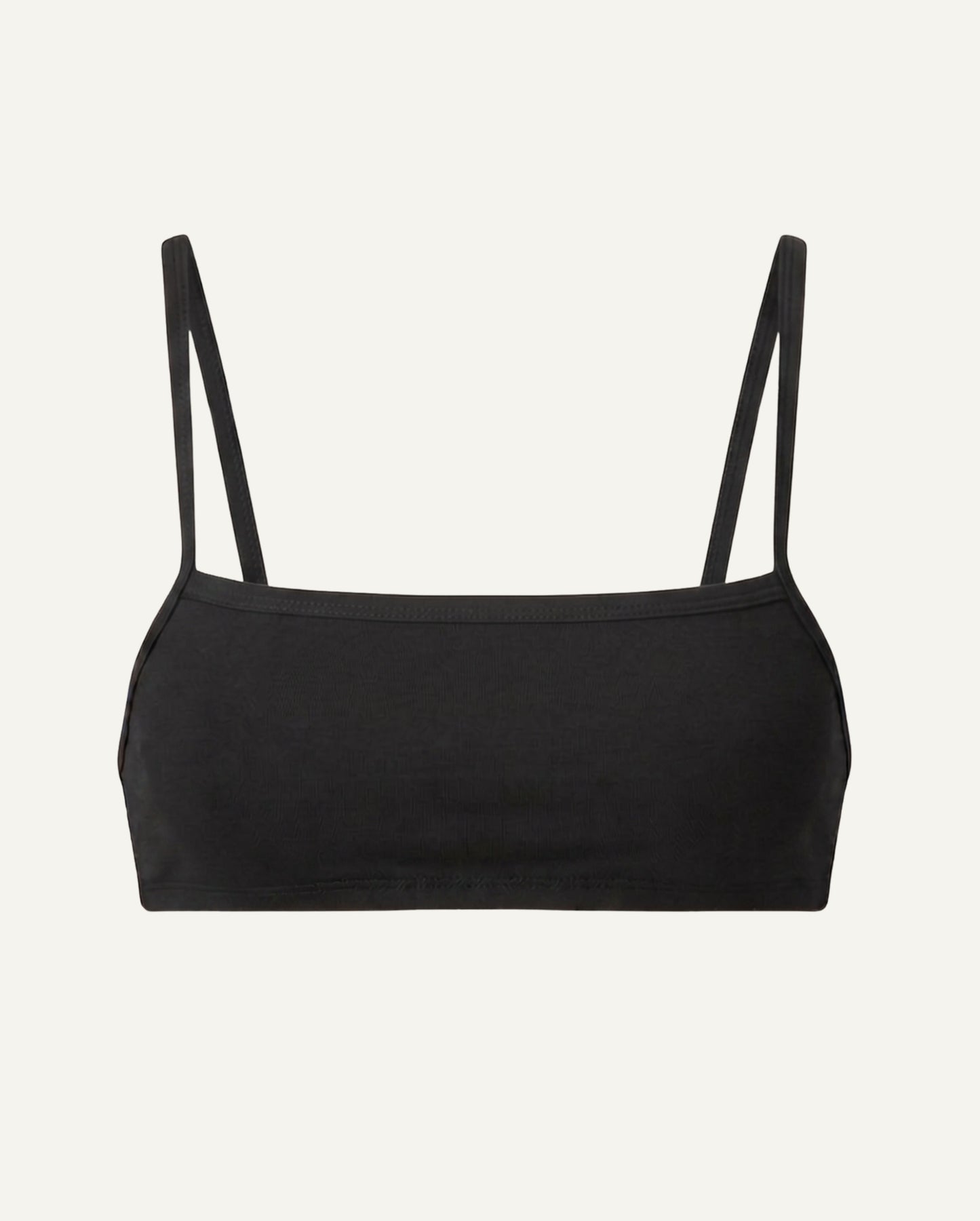 Merino Wool Bandeau Bra — Black
