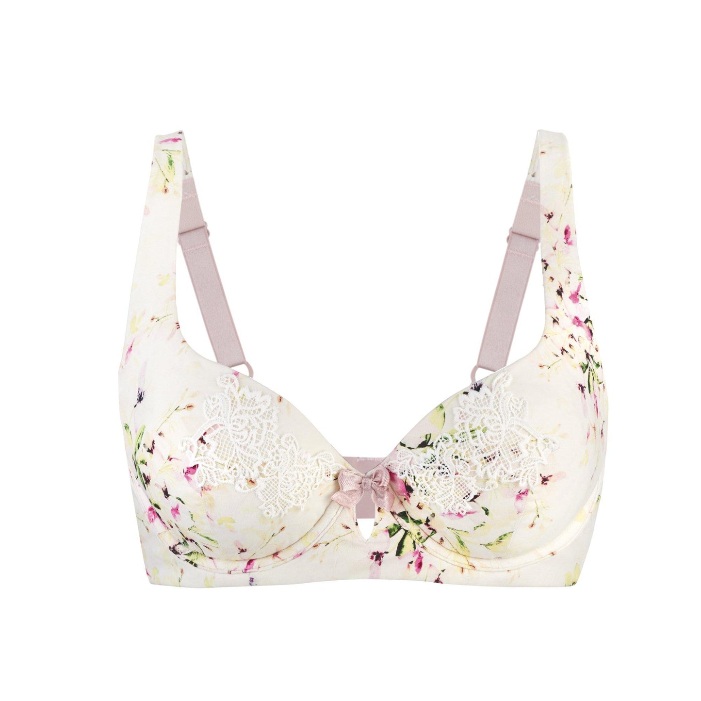 Silk & Organic Cotton Supportive Bra — Faded Floral