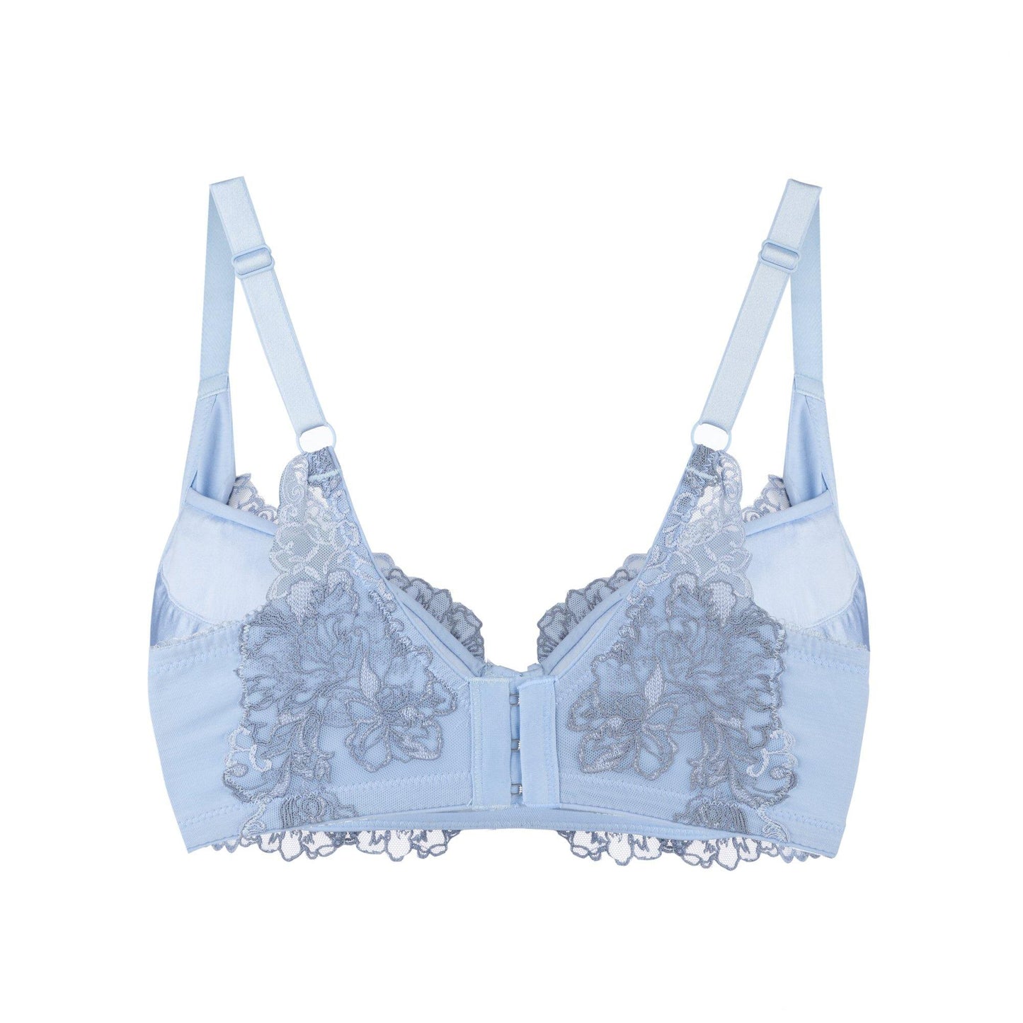 Silk & Organic Cotton Embroidered Plunge Bra — Fine Detail