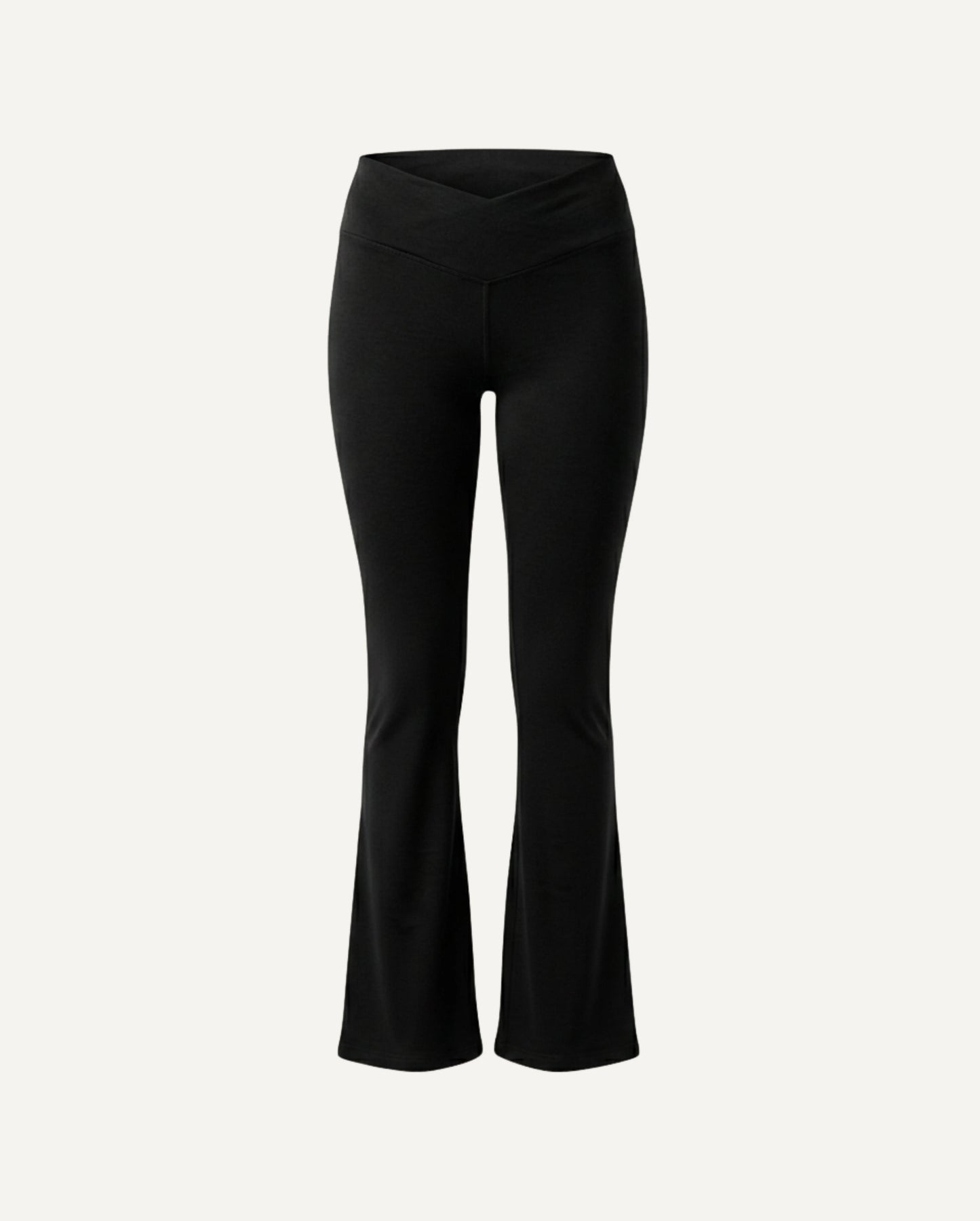 Merino Wool Flared Pants — Black