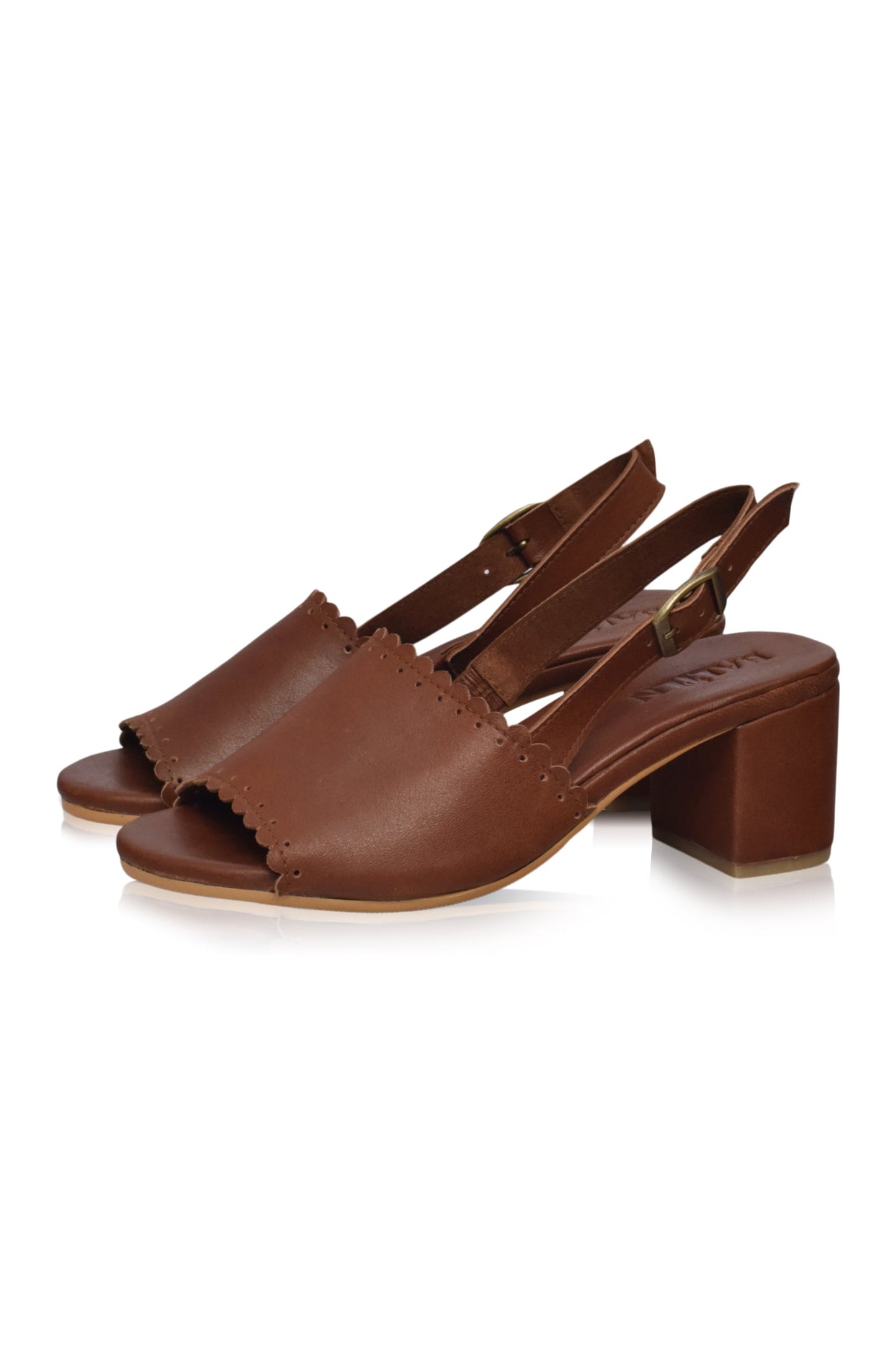 Low Heel Leather Sandals — All-Night Ease