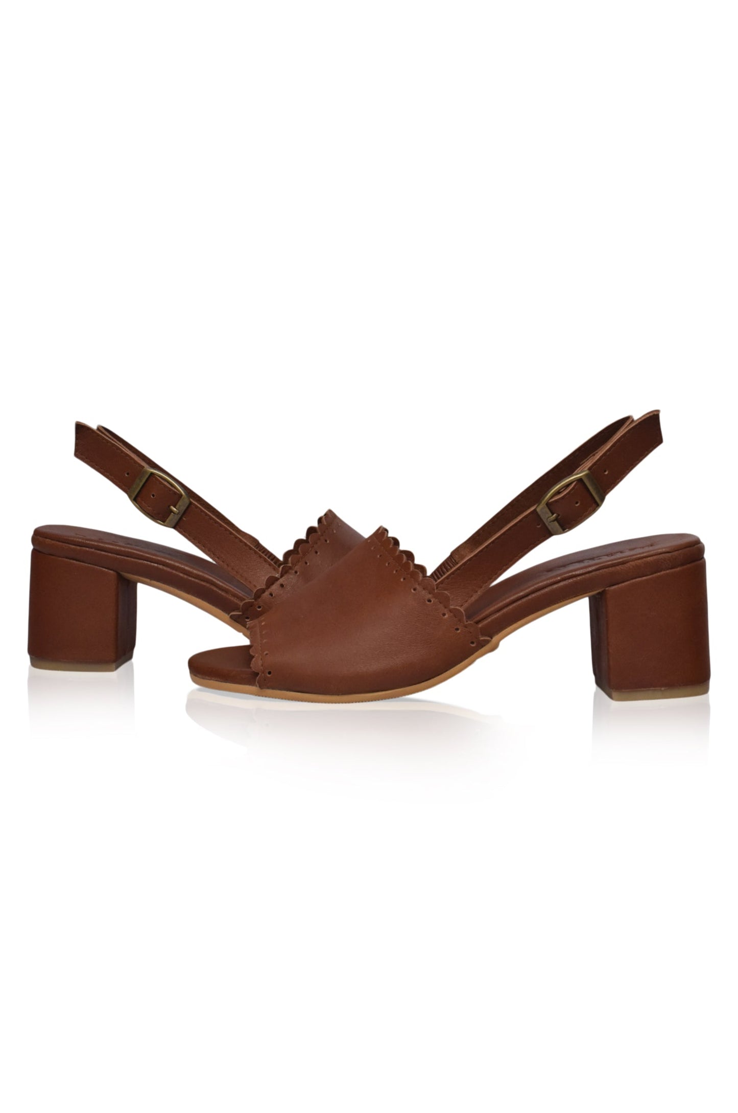 Low Heel Leather Sandals — All-Night Ease