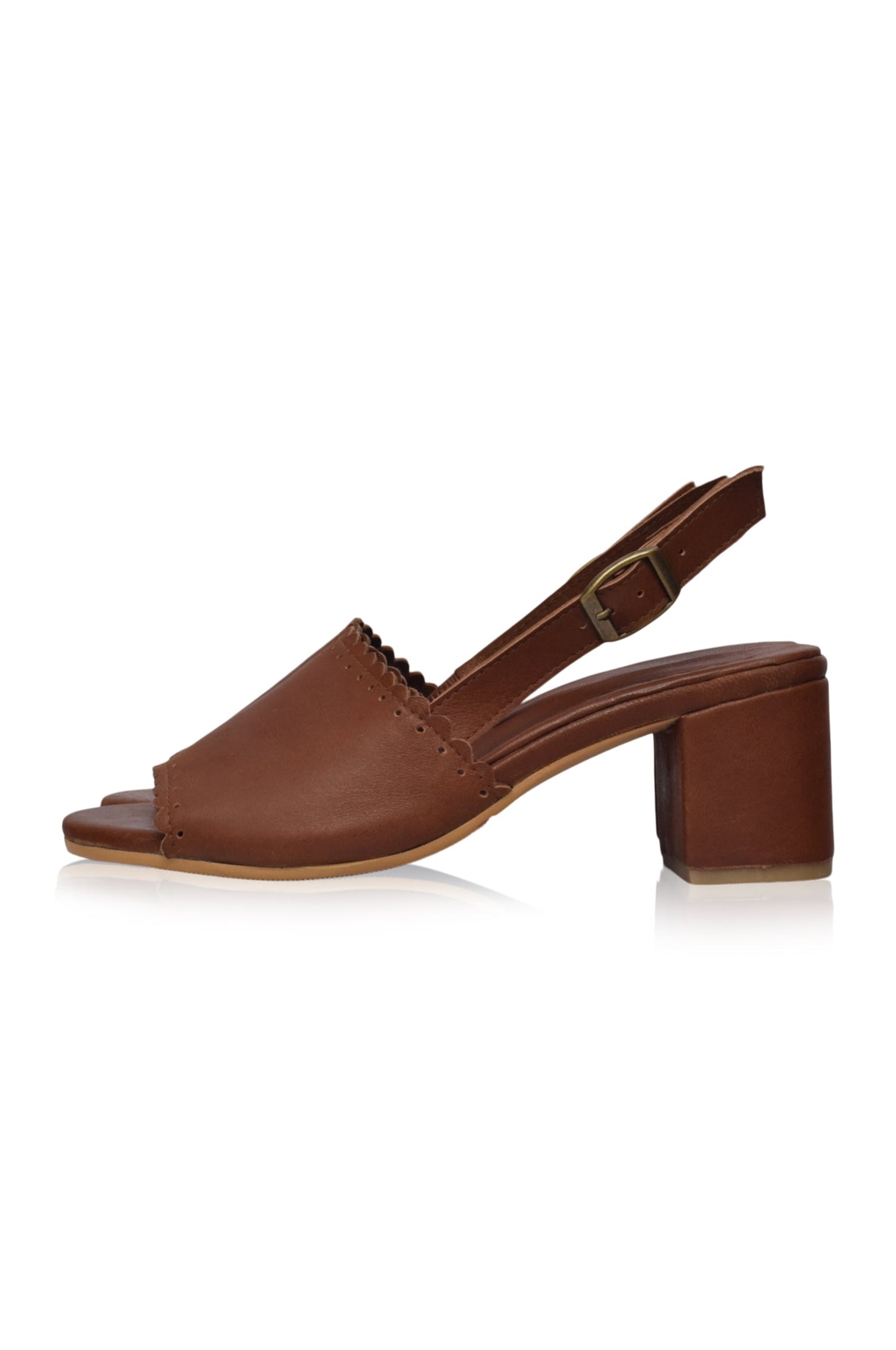 Low Heel Leather Sandals — All-Night Ease