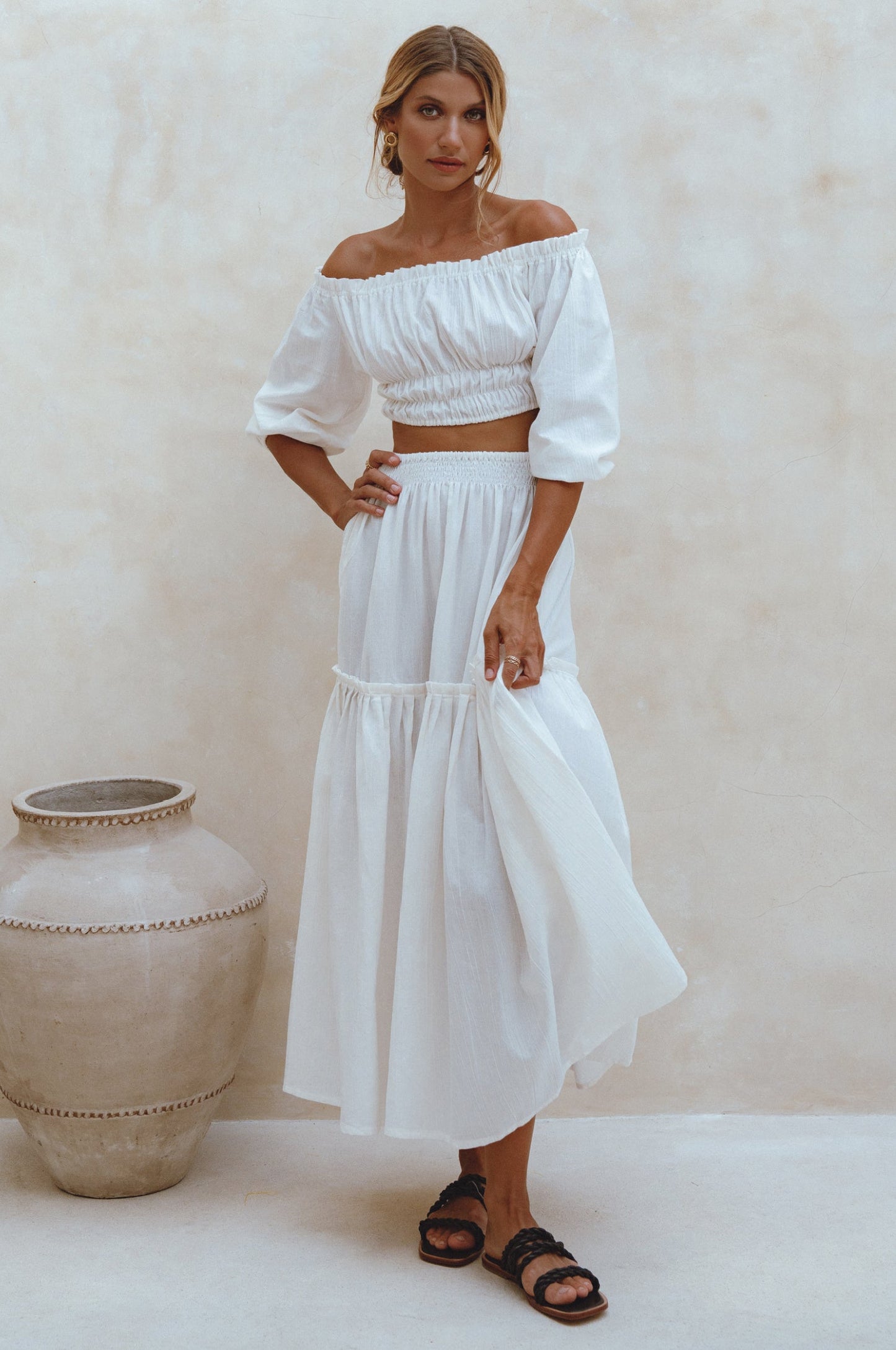 Boho Linen Maxi Skirt — Sweep the City