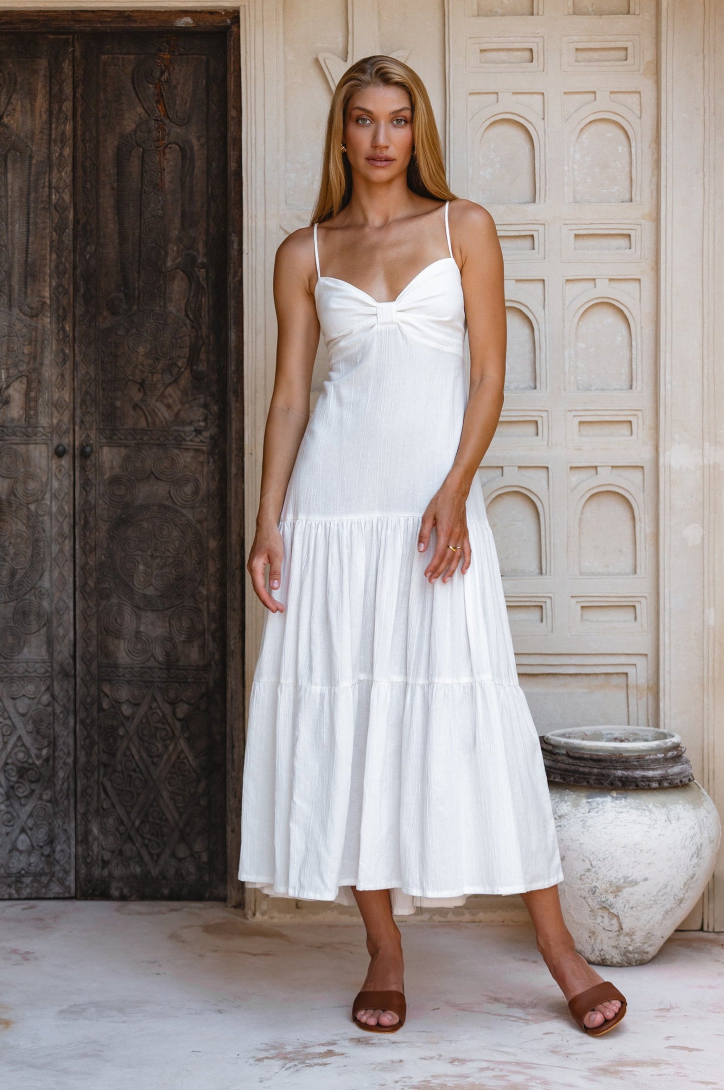 Fluid Linen Maxi Dress — Golden Hour
