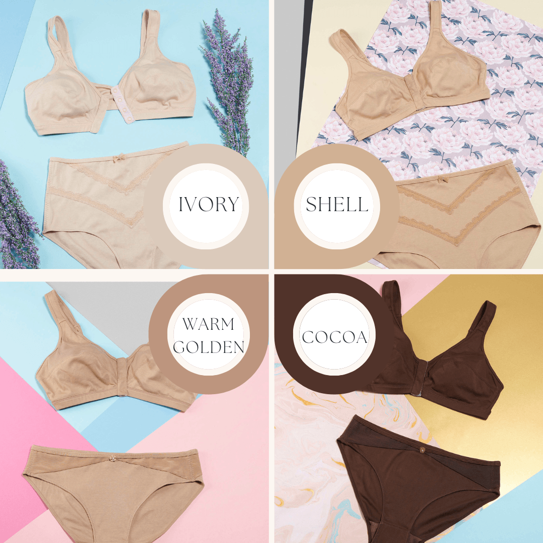 Silk & Organic Cotton Front-Closure Bra — Ivory