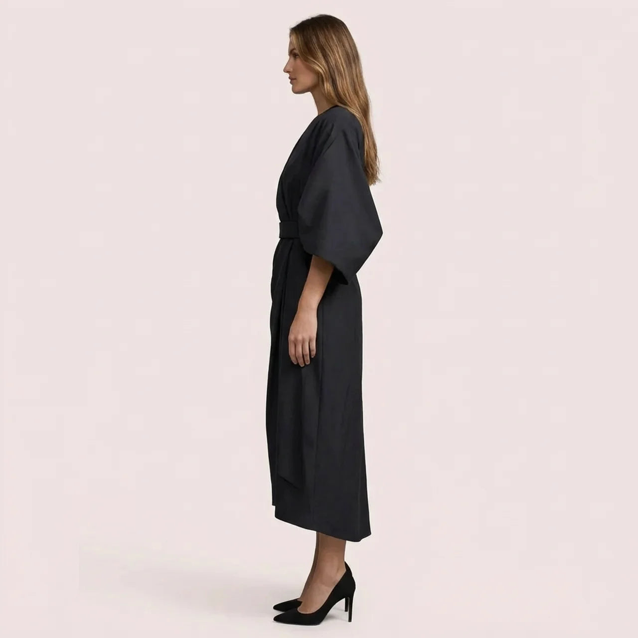 Grace | Sophisticated Dress Featuring Lantern Sleeves and a Waist Belt