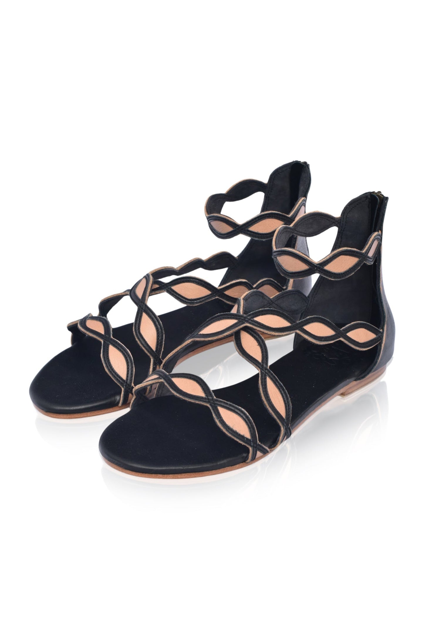 Floral Leather Sandals — Summer Bloom