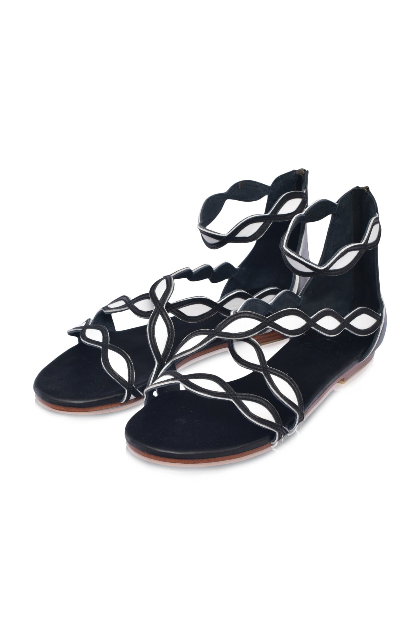 Floral Leather Sandals — Summer Bloom