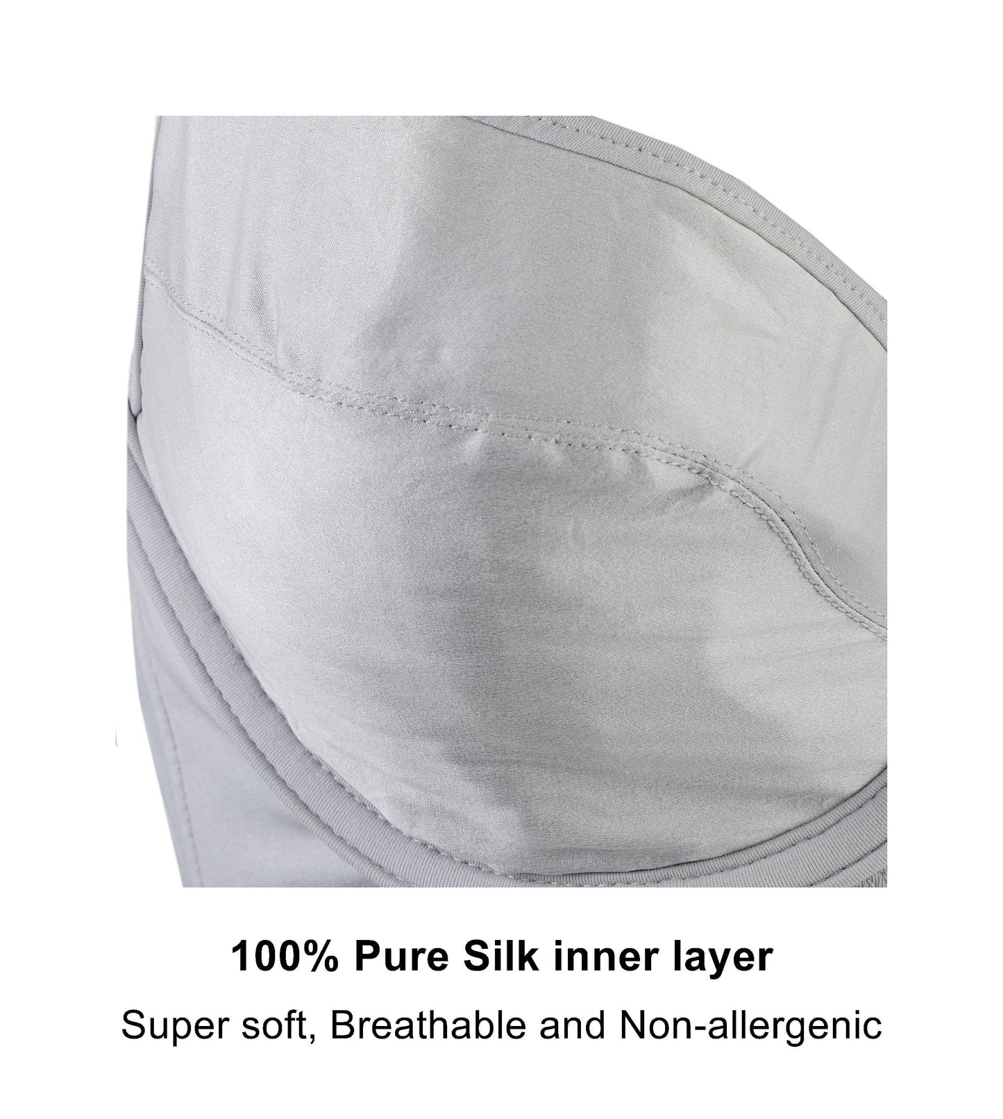 Silk & Organic Cotton Lace Plunge Bra — Silver Grey