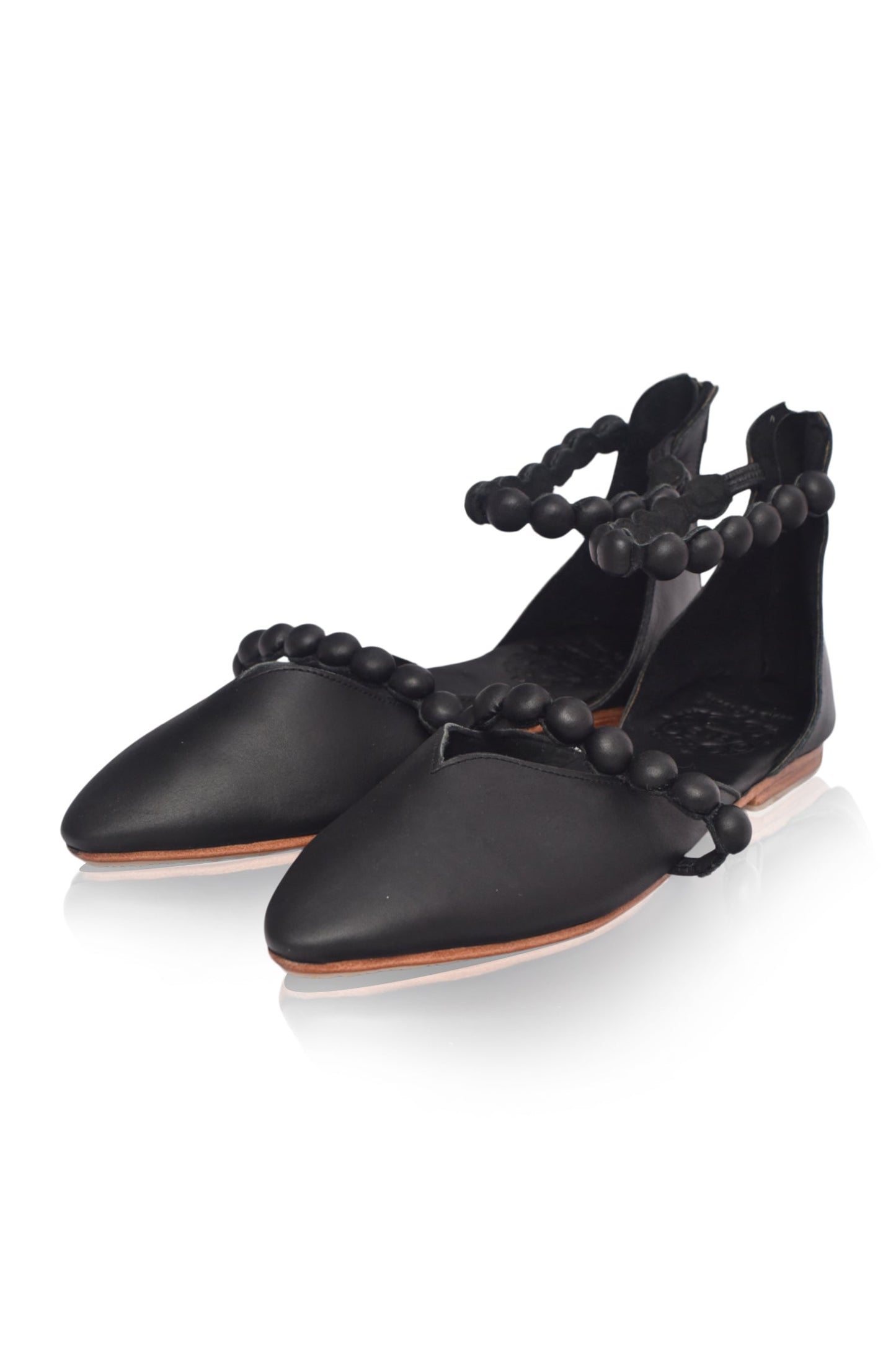Ankle-Strap Leather Ballet Flats — City Sprint