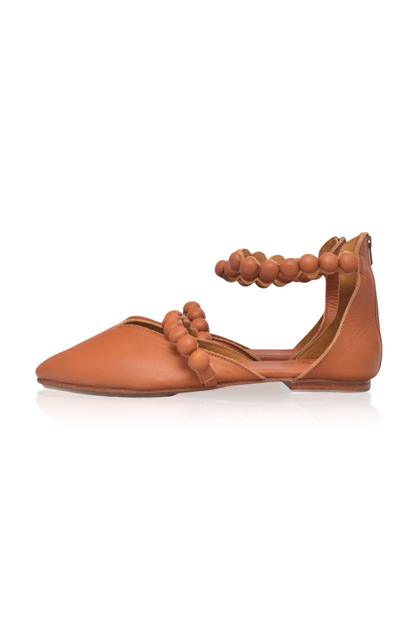 Ankle-Strap Leather Ballet Flats — City Sprint