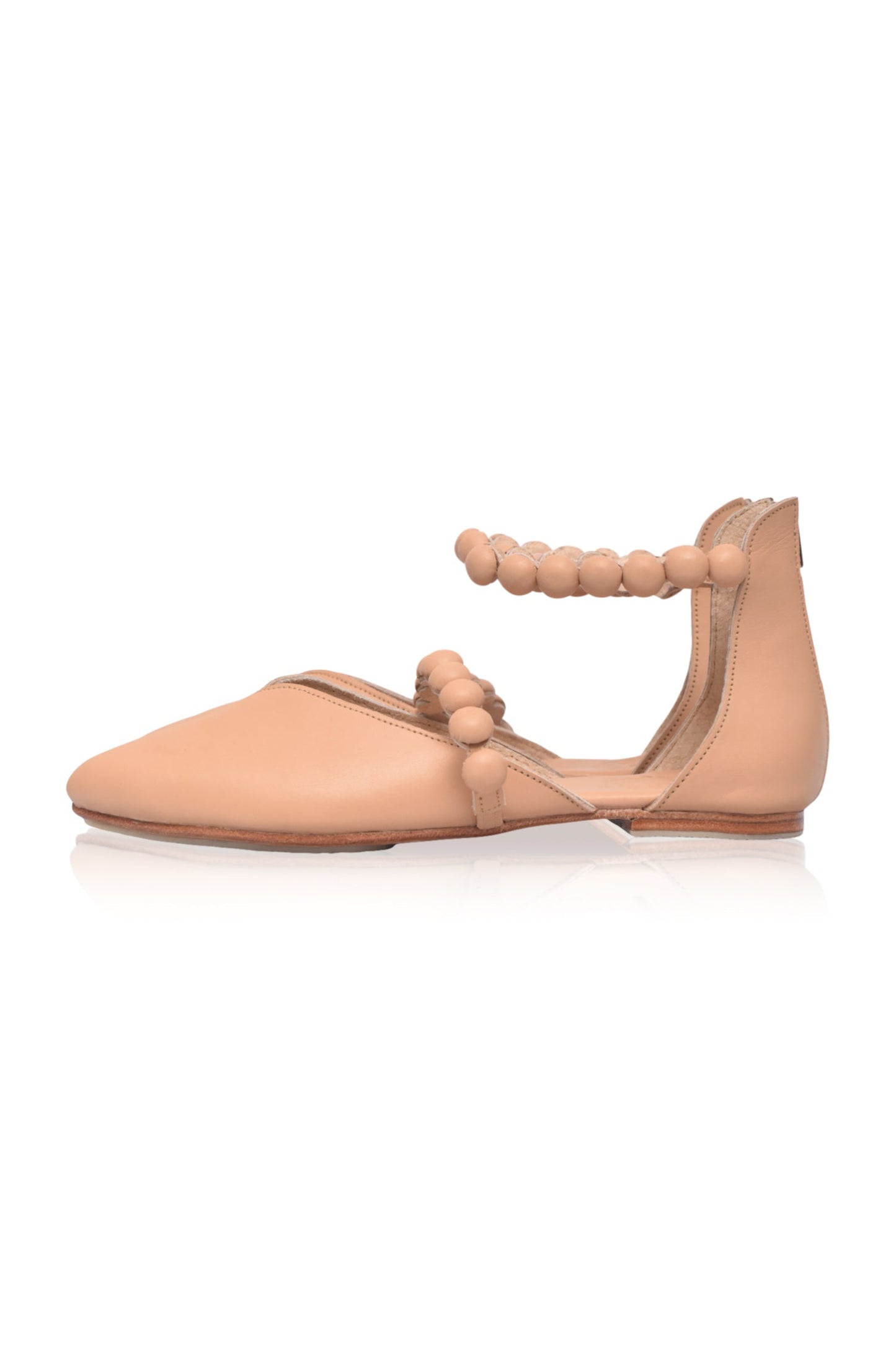 Ankle-Strap Leather Ballet Flats — City Sprint