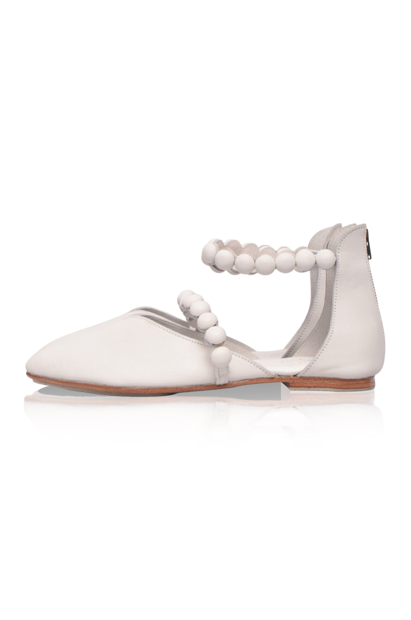 Ankle-Strap Leather Ballet Flats — City Sprint