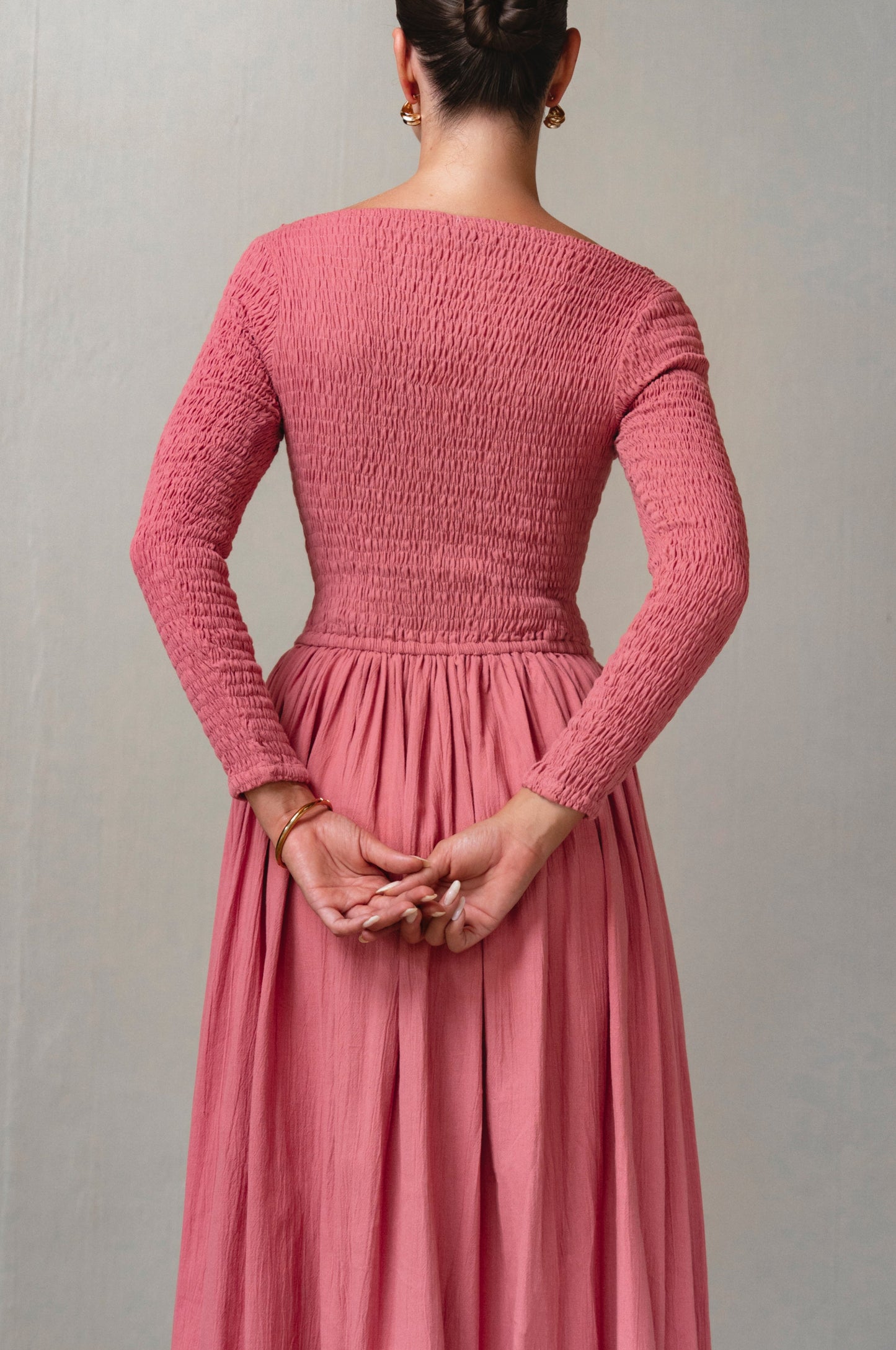 Long-Sleeve Smocked Dress — Cool Evenings
