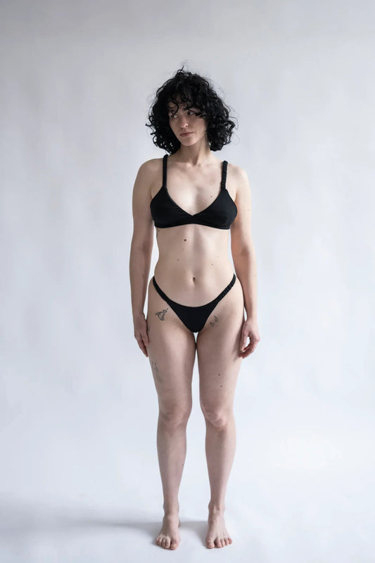 Merino Wool Bra — Wireless, Black