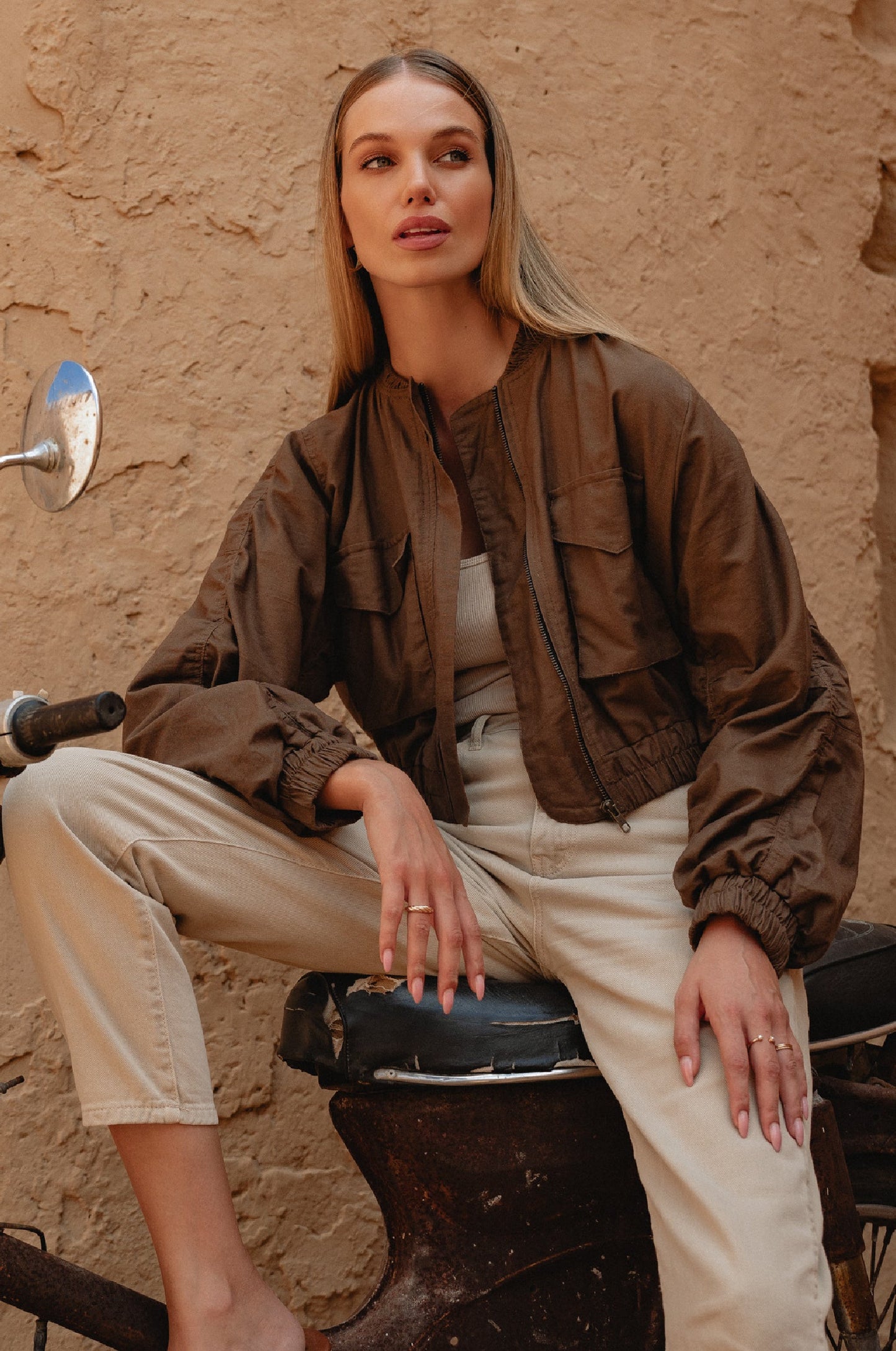 Linen Bomber Jacket — Off-Duty Cool