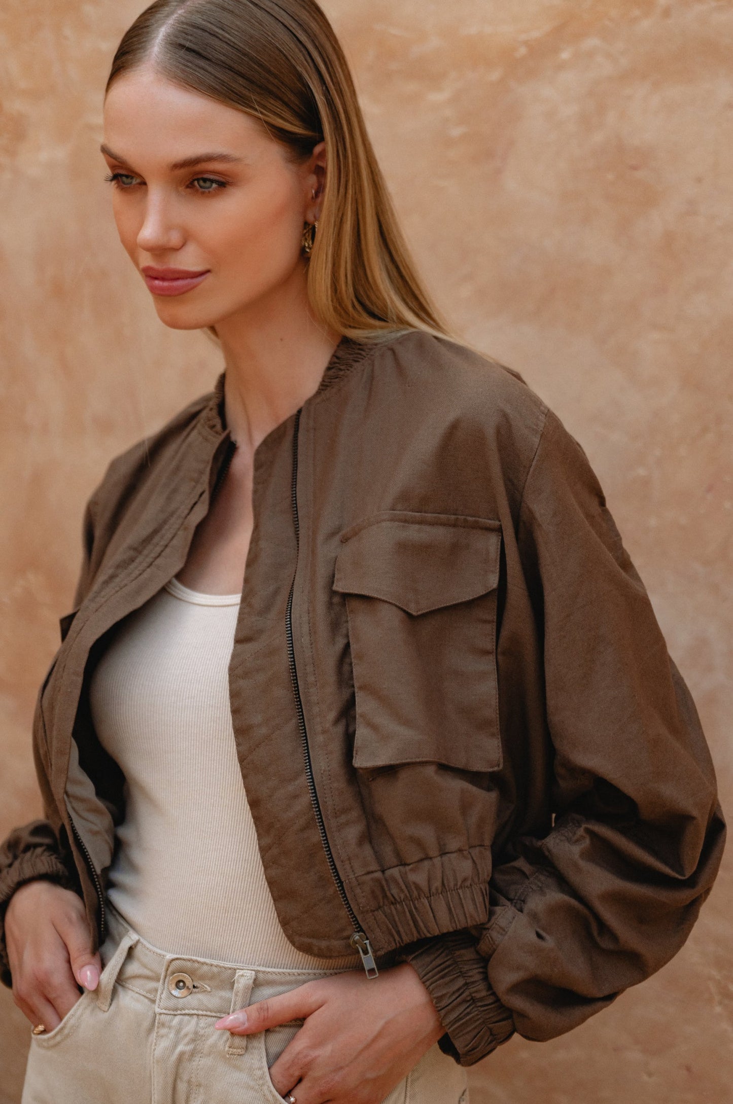 Linen Bomber Jacket — Off-Duty Cool
