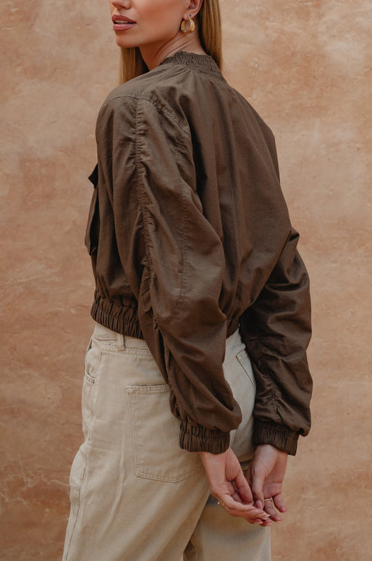 Linen Bomber Jacket — Off-Duty Cool