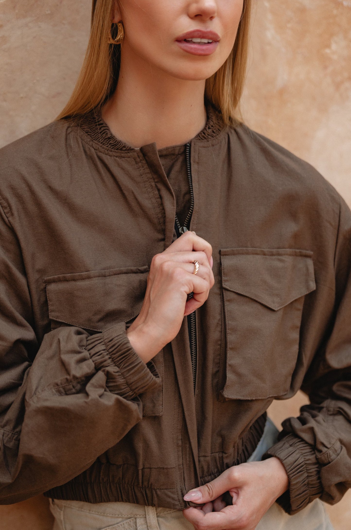 Linen Bomber Jacket — Off-Duty Cool