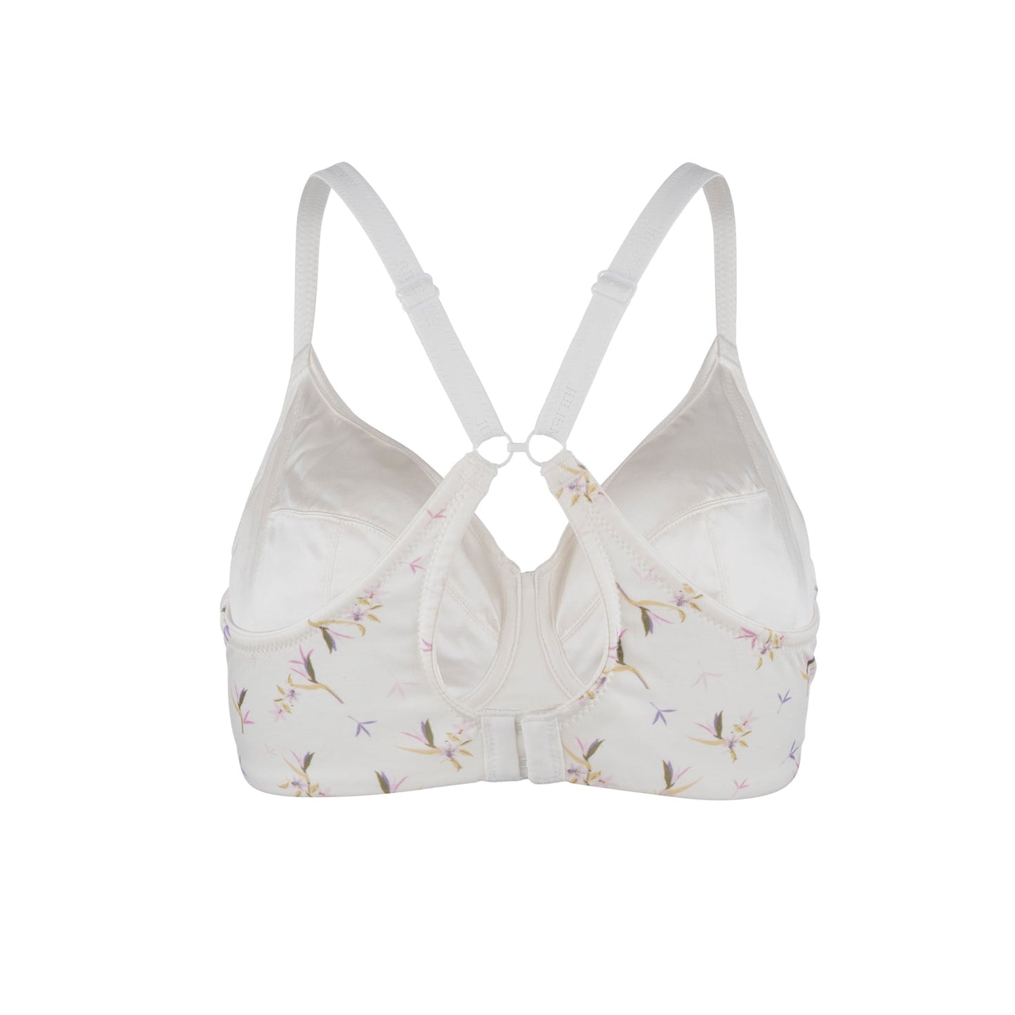 Silk & Organic Cotton T-Shirt Bra — Small Floral