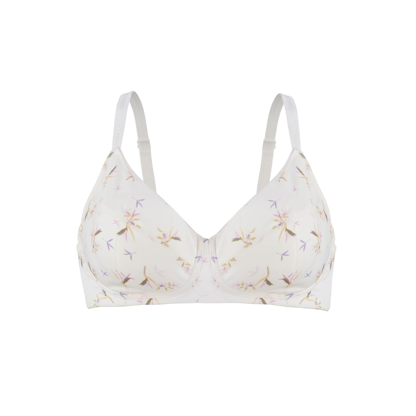 Silk & Organic Cotton T-Shirt Bra — Small Floral