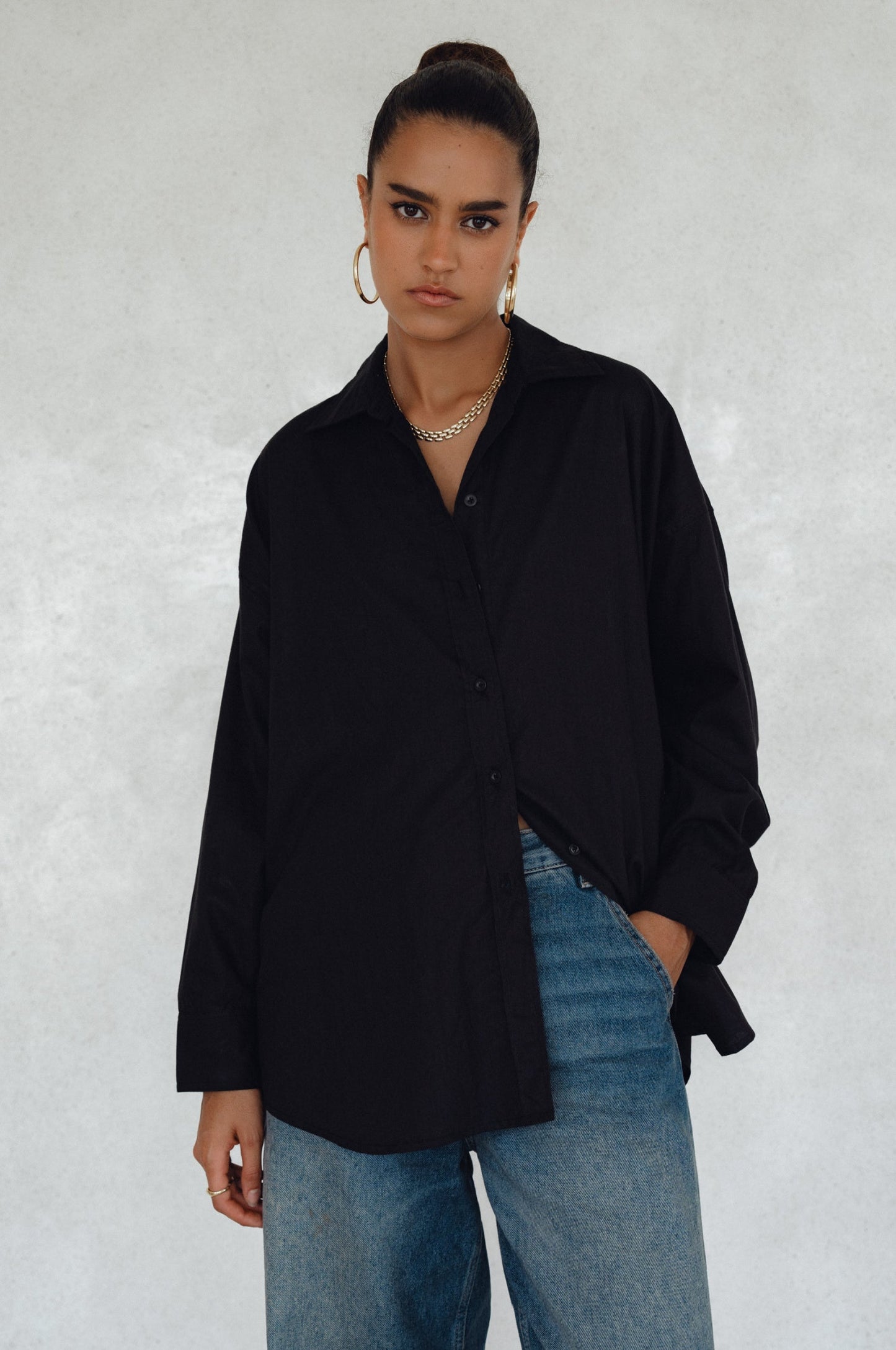 Cotton Long-Sleeve Shirt — Off-Duty Staple