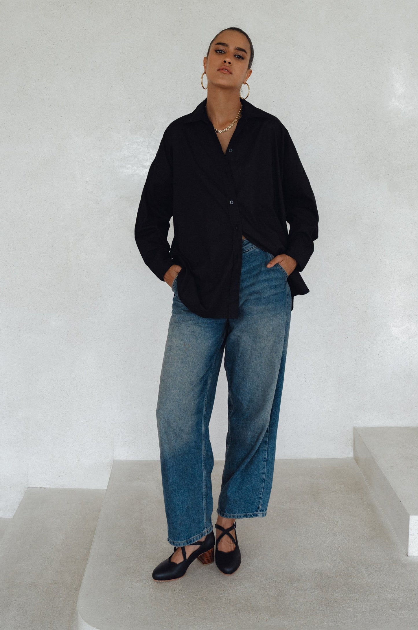 Cotton Long-Sleeve Shirt — Off-Duty Staple