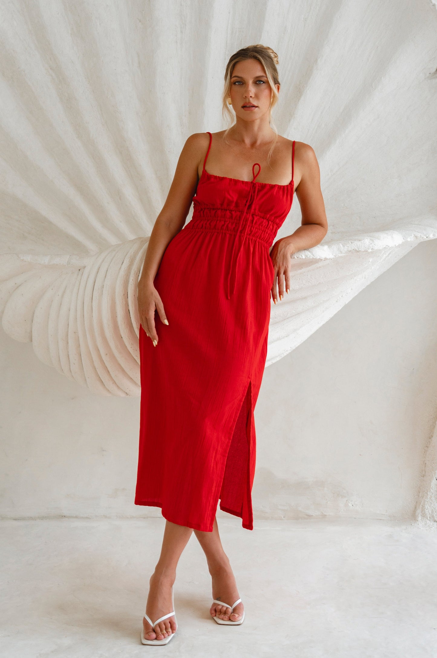 Handcrafted Linen Midi Dress — Summer Icon