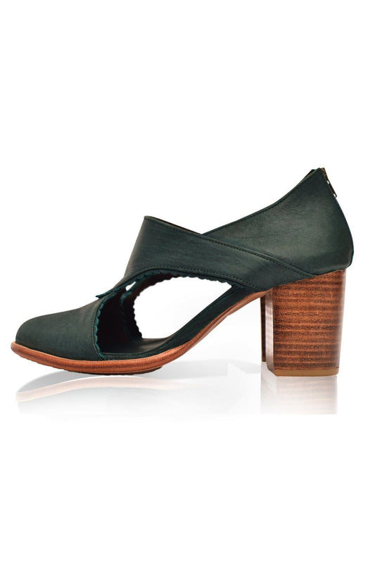 Heeled Leather Booties — City Rain