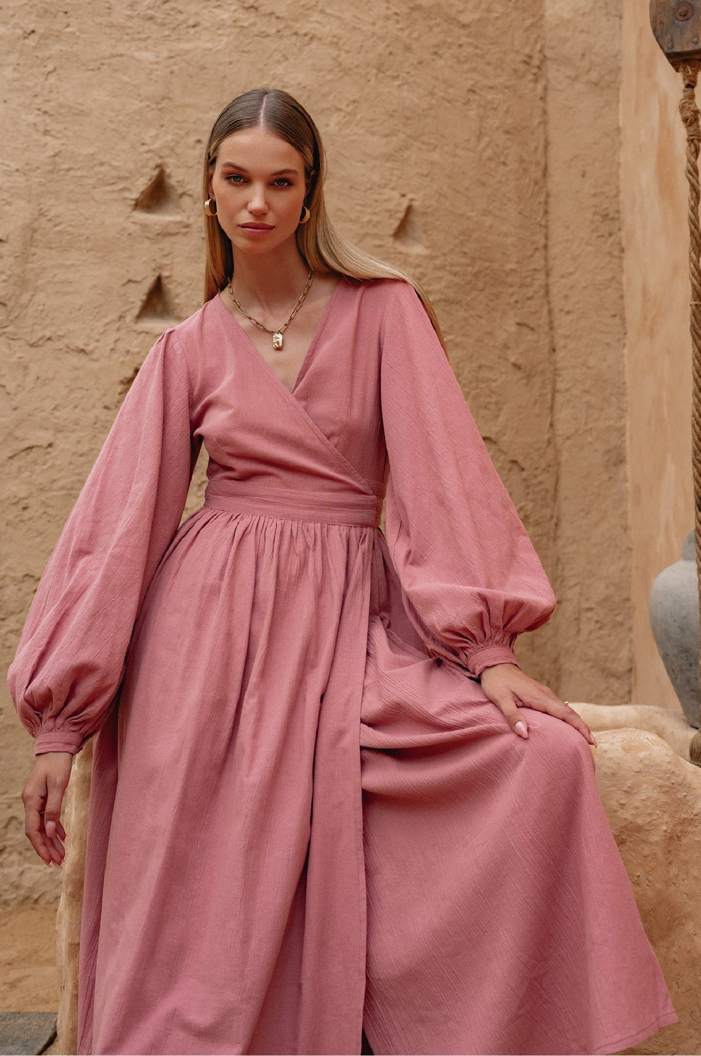 Linen Wrap Dress — Wrapped & Ready