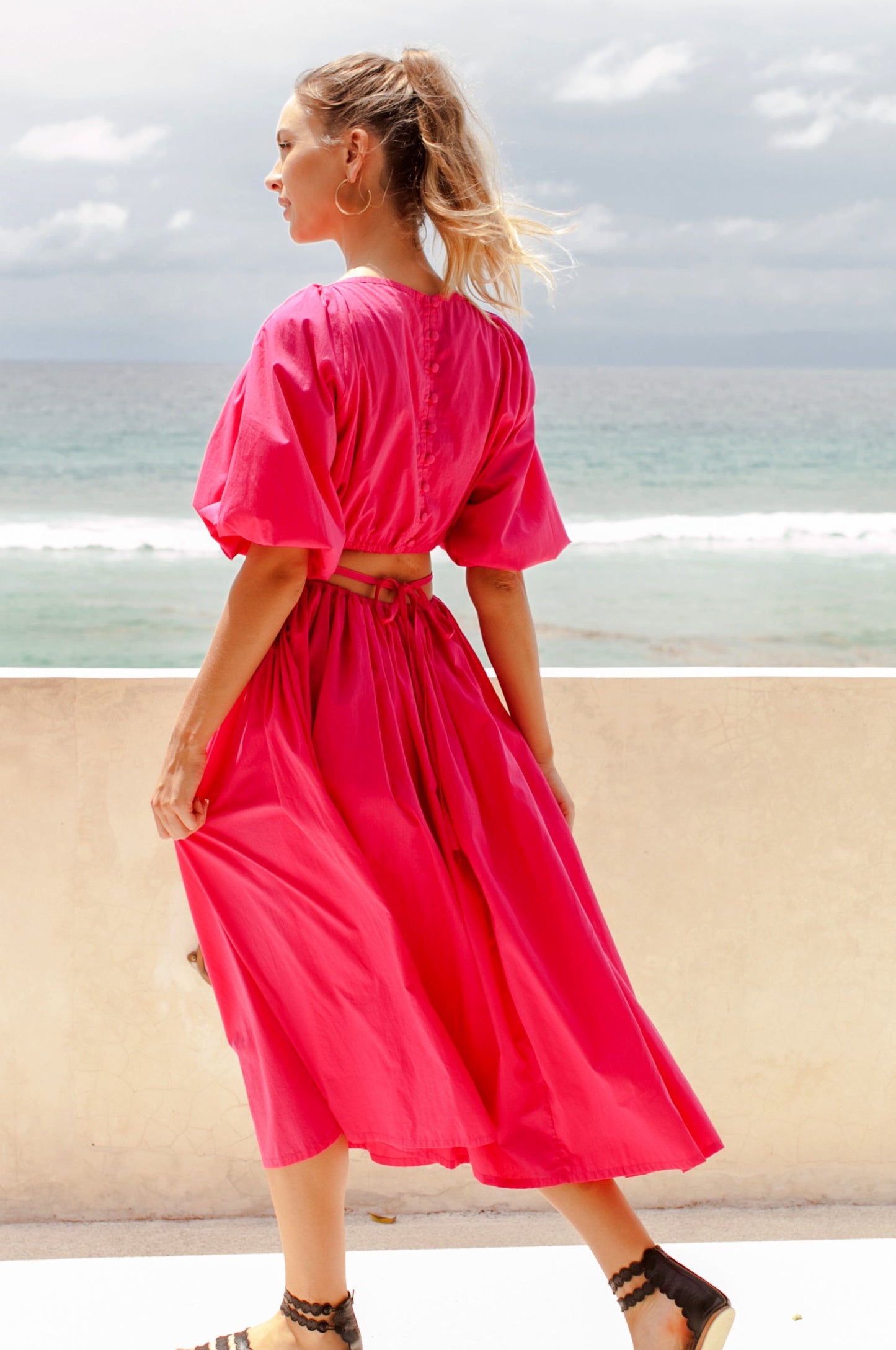 Poplin Cotton Cutout Midi Dress — Made to Swoon