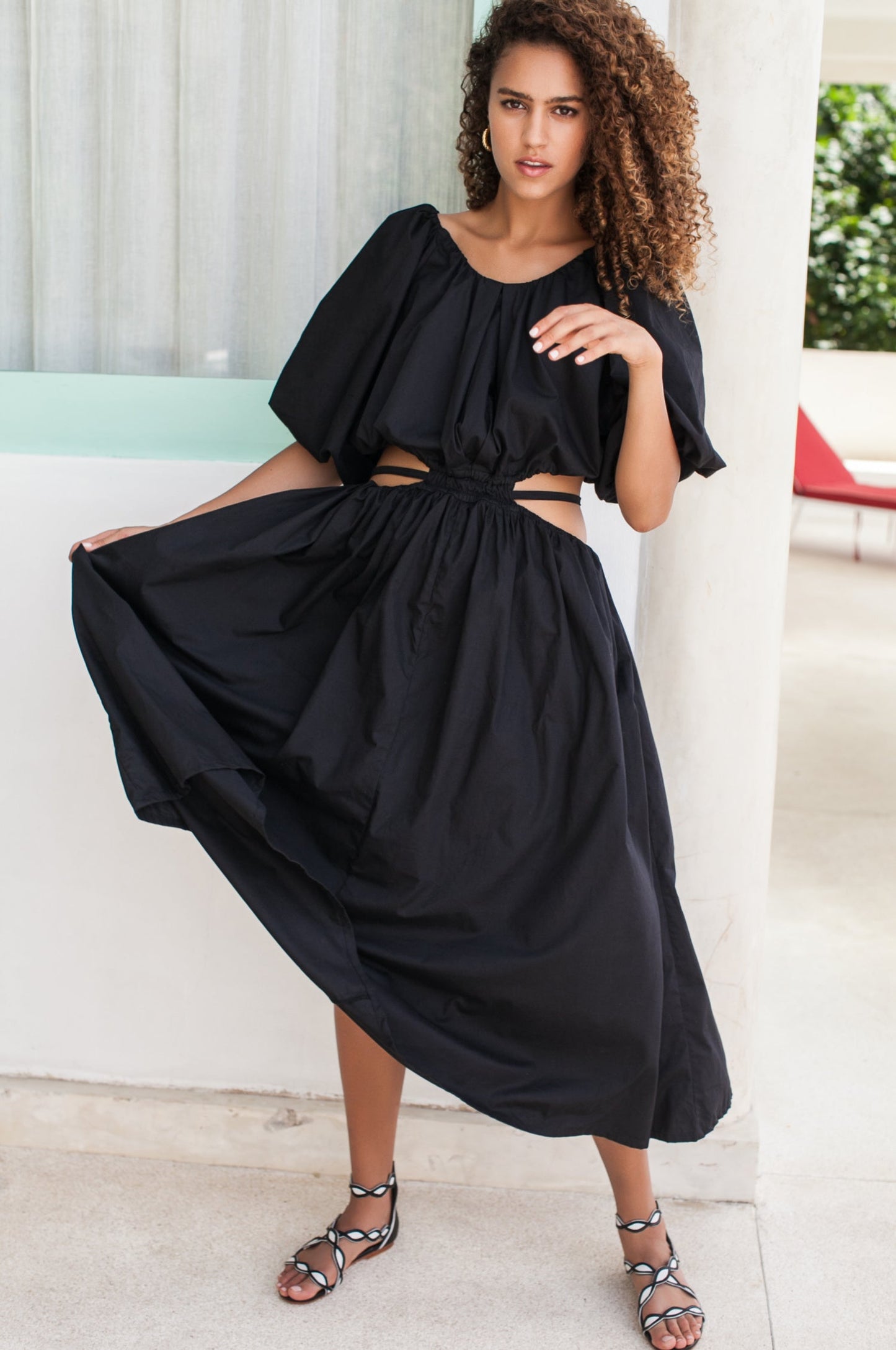 Poplin Cotton Cutout Midi Dress — Made to Swoon