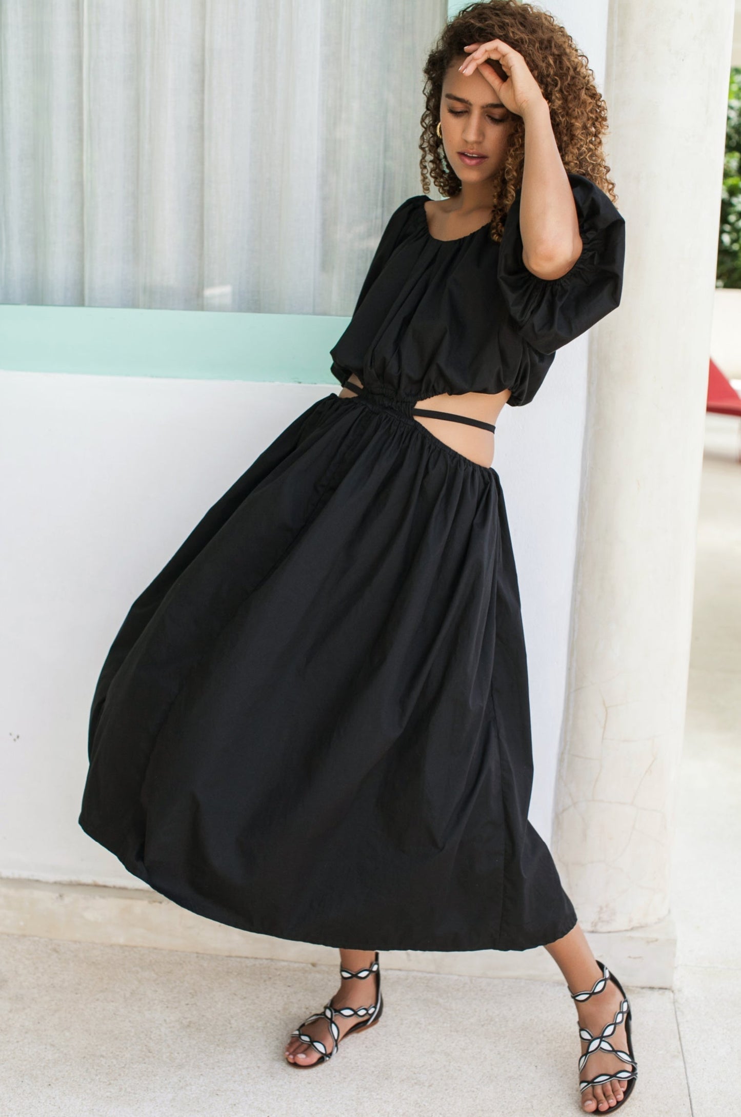 Poplin Cotton Cutout Midi Dress — Made to Swoon