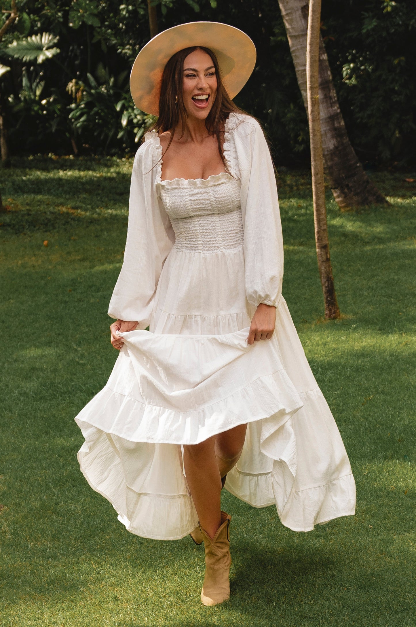 Tiered Linen Midi Dress — Soho After Dark