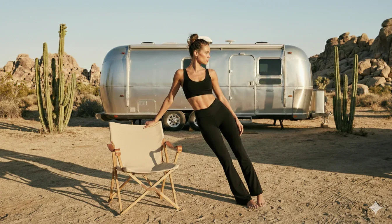 Merino Wool Flared Pants — Black