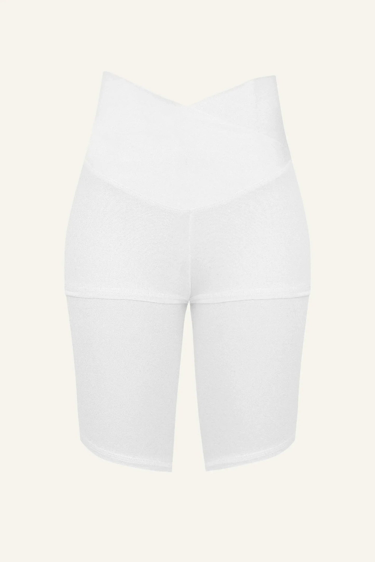 Silk Sports Shorts — Barely-There White