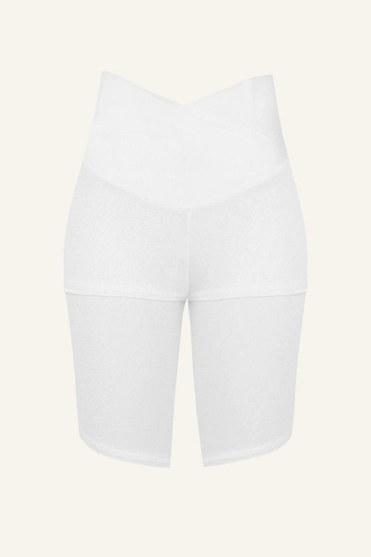 Silk Sports Shorts — Barely-There White