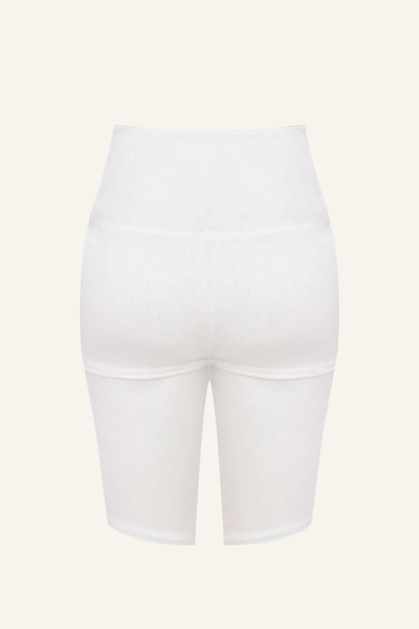 Silk Sports Shorts — Barely-There White