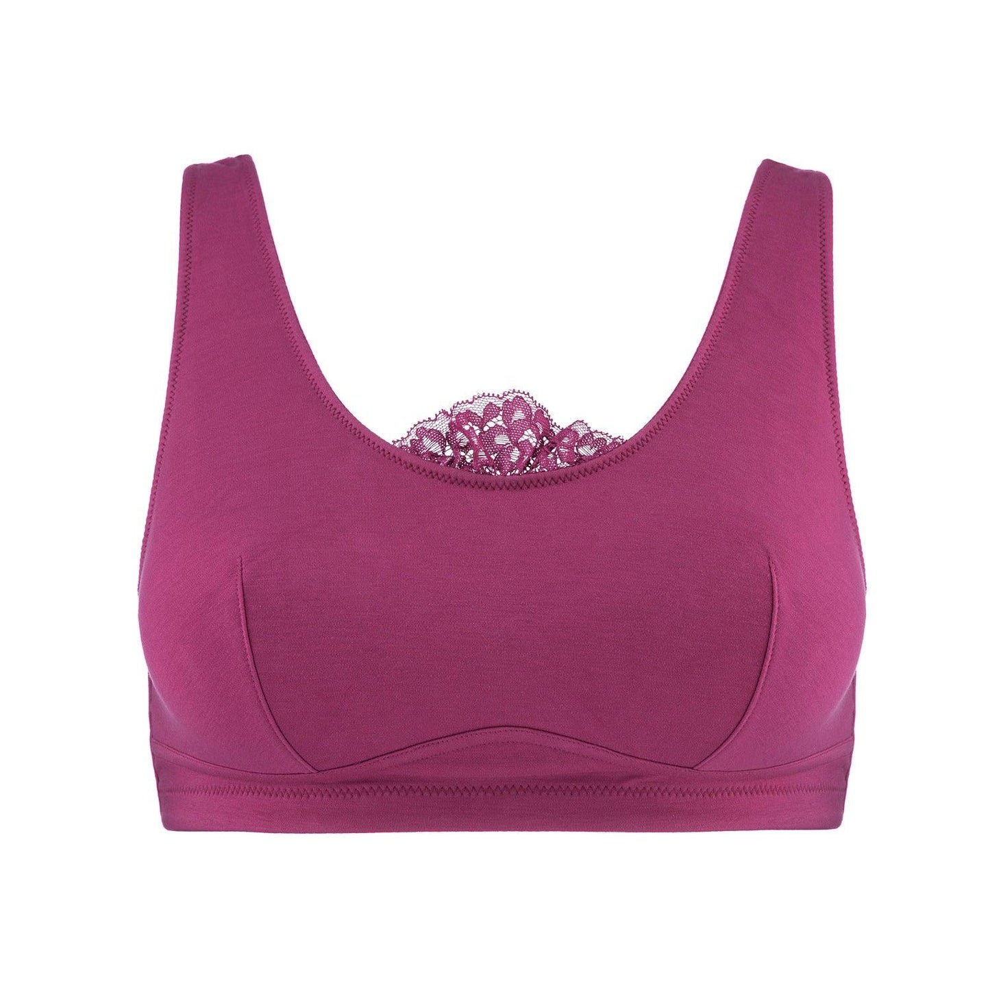 Silk & Organic Cotton Back-Support Bra — Fuchsia