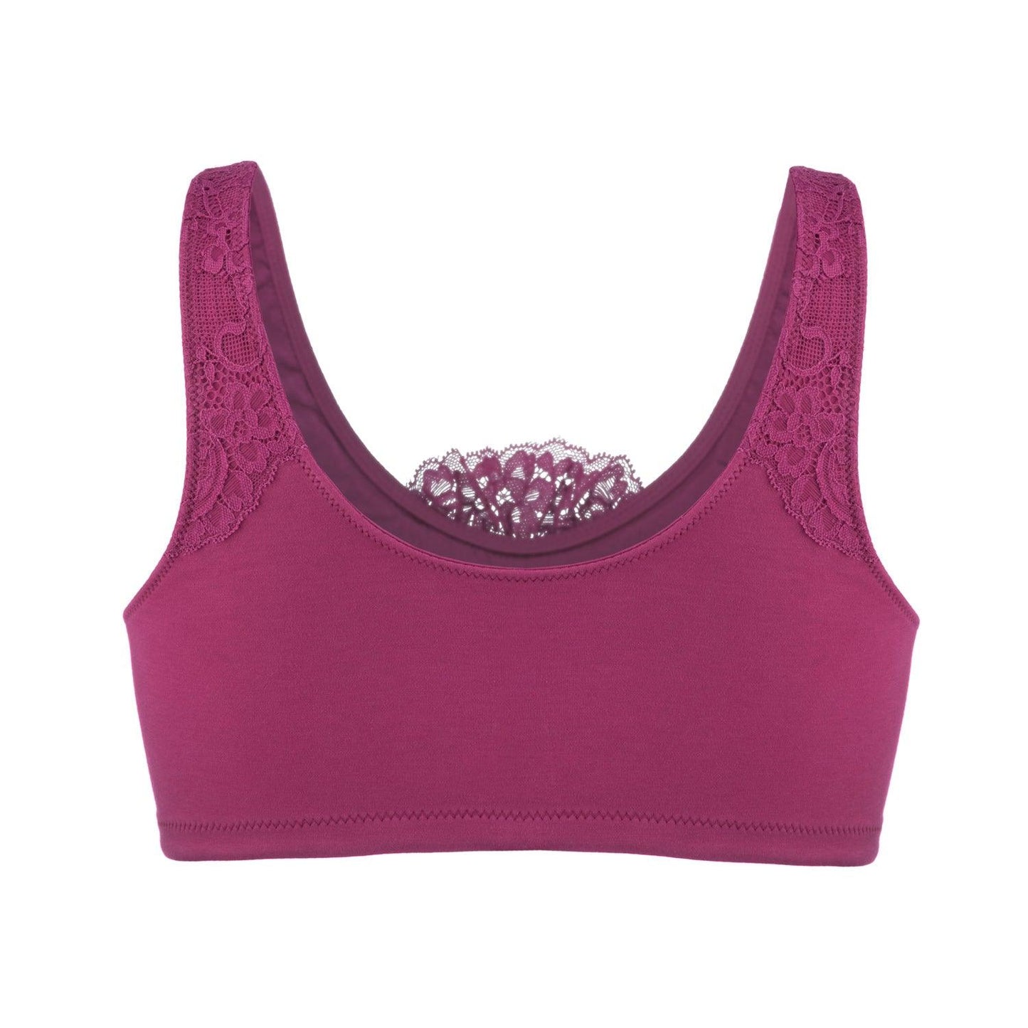 Silk & Organic Cotton Back-Support Bra — Fuchsia