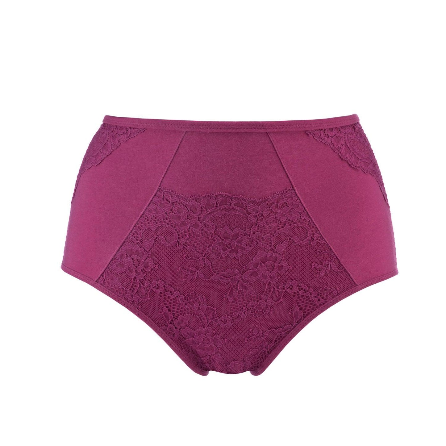 Silk & Organic Cotton High-Waisted Brief — Fuchsia