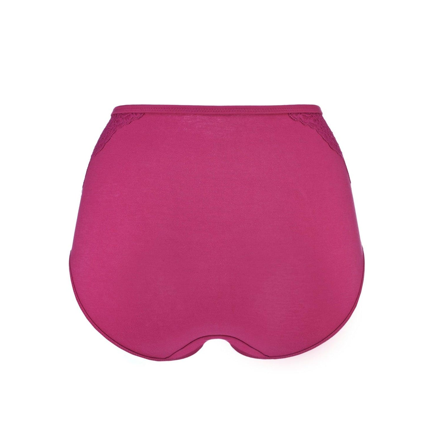 Silk & Organic Cotton High-Waisted Brief — Fuchsia
