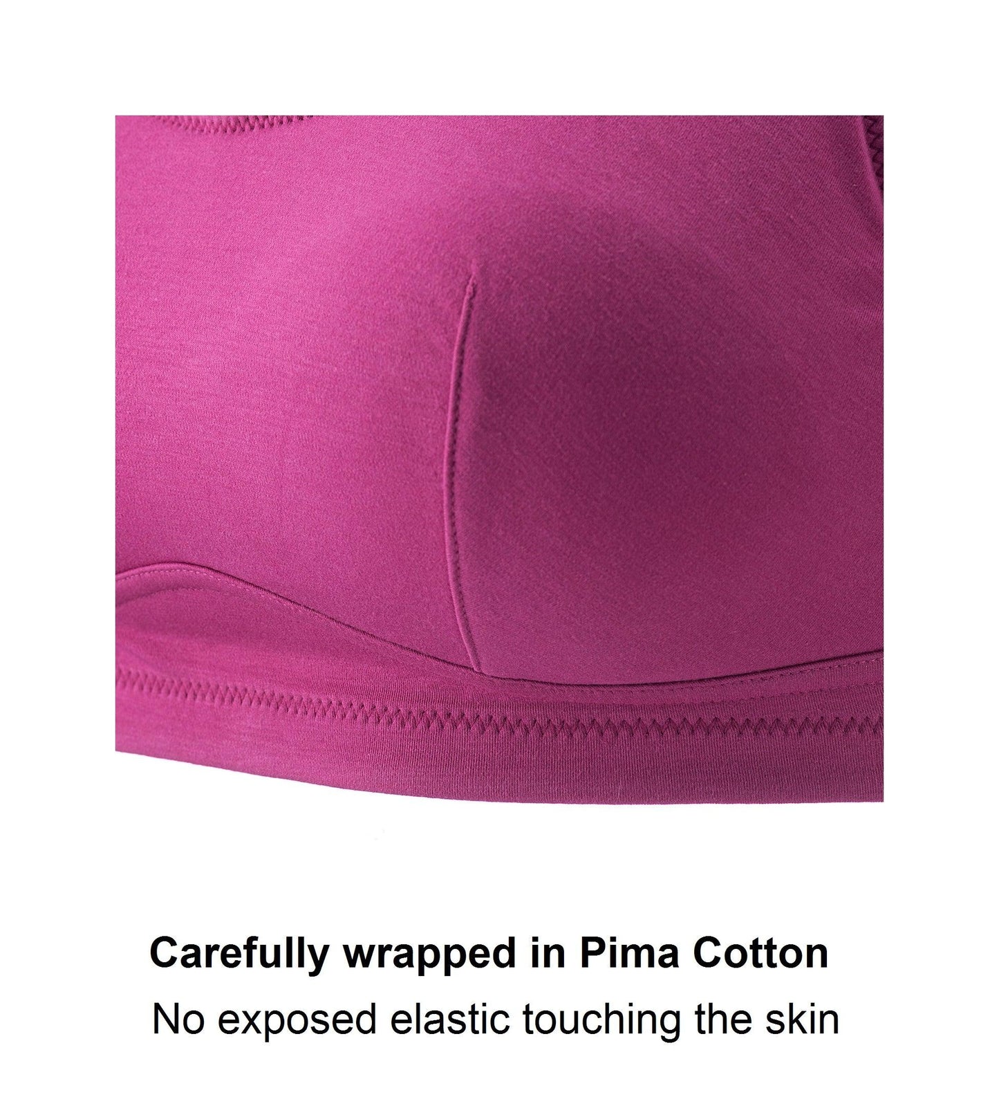 Silk & Organic Cotton Back-Support Bra — Fuchsia
