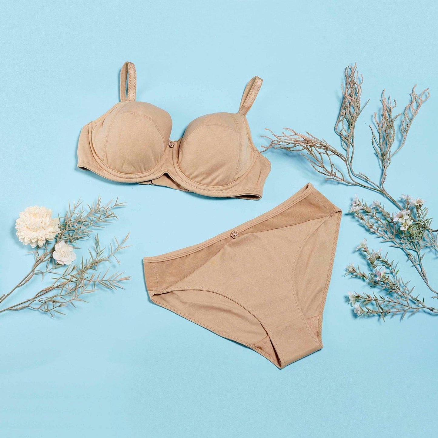 Silk & Organic Cotton Underwired Bra — Shell
