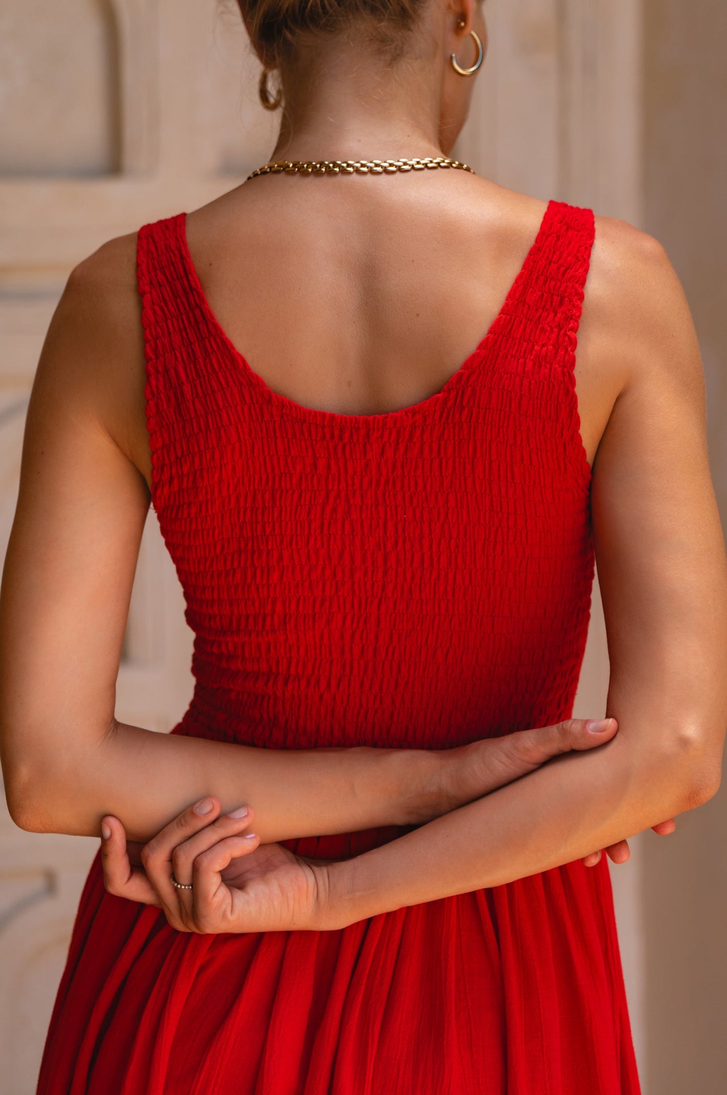 Smocked Midi Dress — Effortless Bombshell